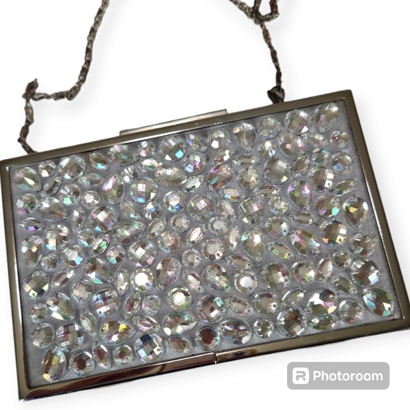 RSVP Gorgeous Clear Gem Special Occasion Clutch - Picture 8 of 12